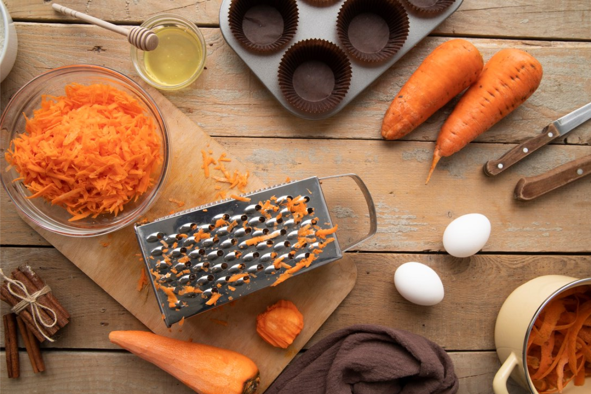 Ingredientes para o bolo de cenoura