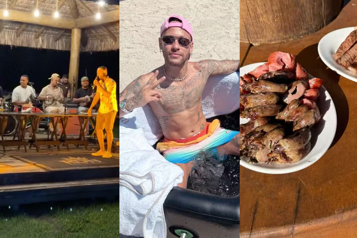 neymar comemora anivrsário com festa, churrasco e convidados