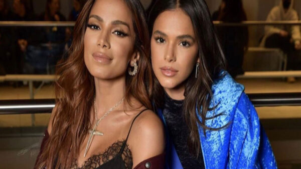Bruna Marquezine marca presença no show de Anitta e encontra amigos famosos no Rio