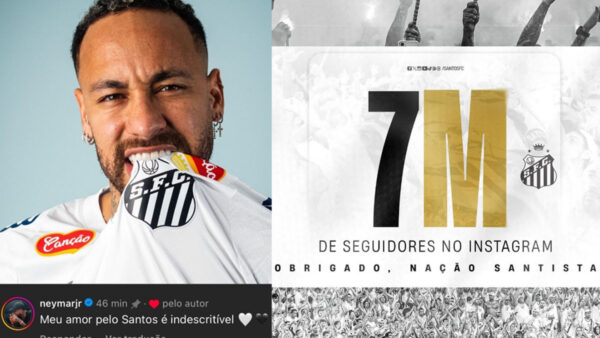 ‘Efeito Neymar’ coloca Santos FC em ascensão nas redes sociais e ameaça a liderança do top 3 brasileiro