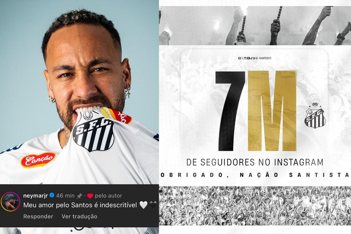 ‘Efeito Neymar’ coloca Santos FC em ascensão nas redes sociais e ameaça a liderança do top 3 brasileiro