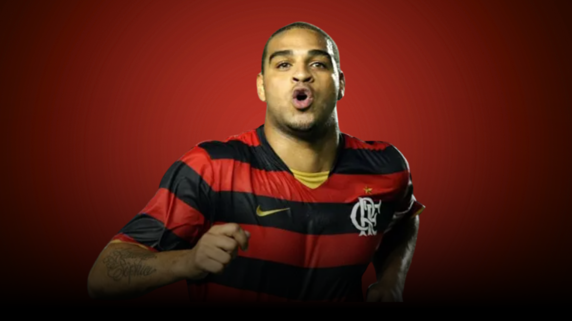 Adriano Imperador com a camisa do Flamengo em 2009