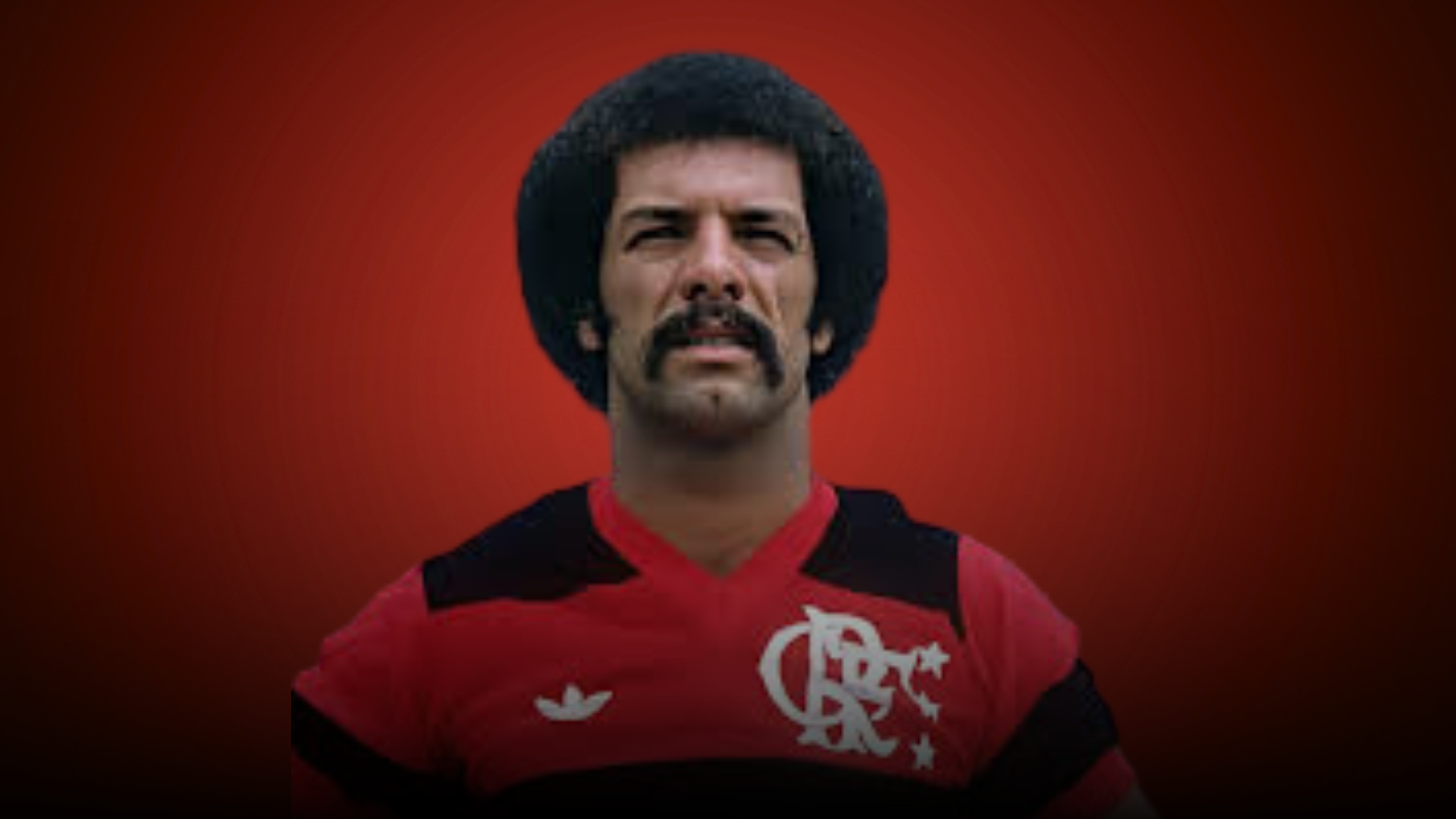 Júnior, o Capacete, jogando com a camisa do Flamengo