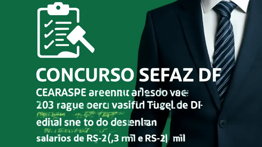 Concurso Sefaz DF: Cebraspe organiza seleção com 265 vagas para Auditor Fiscal do DF, edital até 10 de dezembro, salários de R$ 21,8 mil a R$ 31 mil