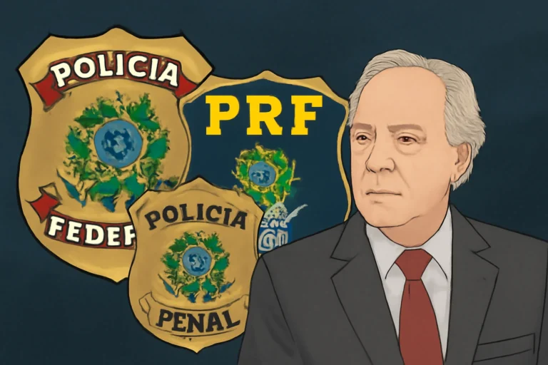 Ministro Lewandowski propõe gratificações para policiais federais, PF, PRF e PPF, com fundo para operações contra crime organizado e ligação à PEC 18/25