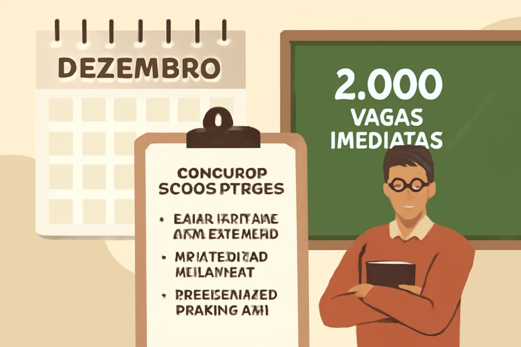 Concurso Seduc PI 2025: edital até dezembro com 4.000 vagas para professor, 2.000 imediatas, novo piso de R$ 4.984,17 e inscrições no próximo ano