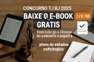 Concurso TJ RJ 2025: Baixe o E-book GRÁTIS com tudo para Técnico de Atividade Judiciária, cupom TJRJ100 e plano de estudos estratégico