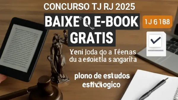 Concurso TJ RJ 2025: Baixe o E-book GRÁTIS com tudo para Técnico de Atividade Judiciária, cupom TJRJ100 e plano de estudos estratégico