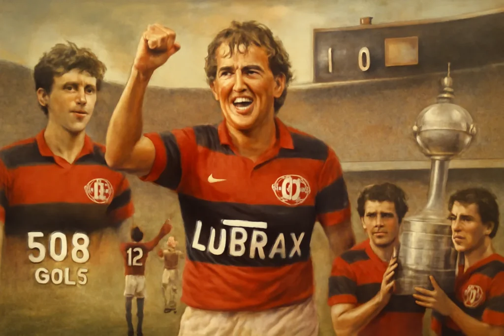 Zico, o ídolo do Flamengo: 508 gols, estreia em 1971 aos 18 anos, Maracanã com mais de 165 mil em 1974, títulos, parcerias e legado