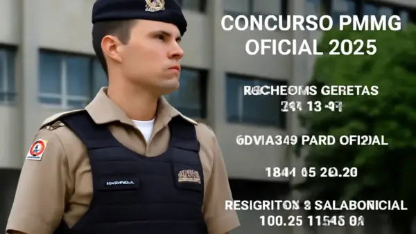 Concurso PMMG Oficial 2025: Inscrições abertas até 18/12, 60 vagas para Oficial, taxa R$ 230,00, requisitos e salário inicial de R$ 11.547,07