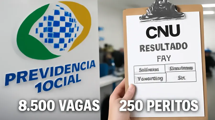 Concurso INSS 2026: FGV libera resultado do CNU 2025, INSS solicita 8,5 mil vagas ao MGI, 250 Peritos convocados e cenário de nomeações
