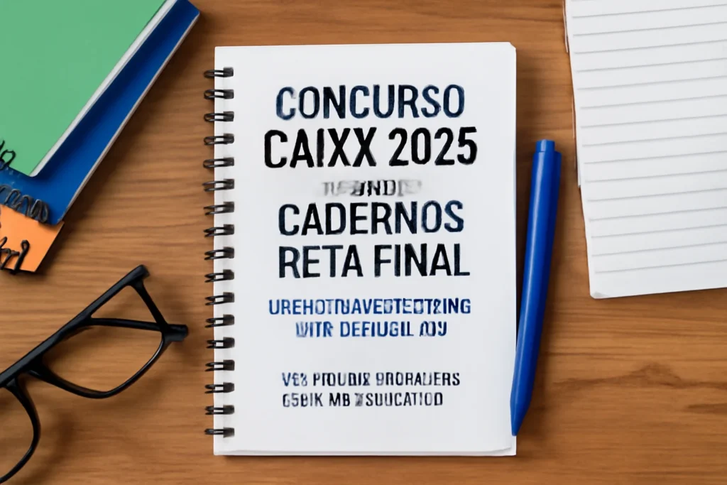 Concurso Caixa 2025: Cadernos Reta Final com questões anteriores por disciplina, 184 vagas imediatas + 552 em cadastro, salários R$ 12.371,00 a R$ 16.495,00 — prepare-se