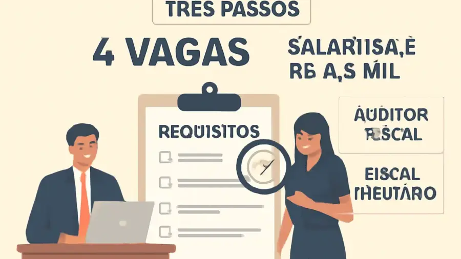 Concurso ISS Três Passos: 4 vagas, salários até R$ 8,3 mil, requisitos e atribuições detalhadas para Auditor Fiscal e Fiscal Tributário