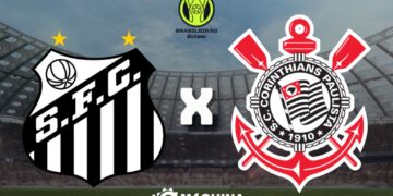Santos x Corinthians hoje pelo Brasileirão 2026 - Arte / Máquina do Esporte