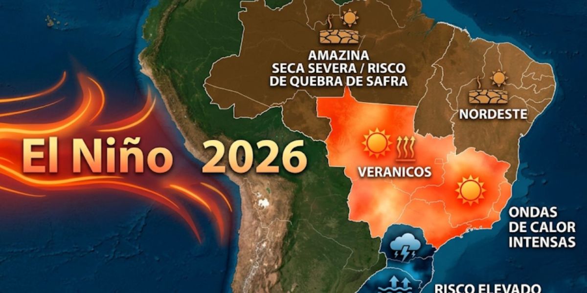 Alerta Máximo: El Niño Chega ao Brasil em Maio com Ondas de Calor Intensas e Riscos de Seca e Enchentes - imagem: (A Folha Hoje/via IA)