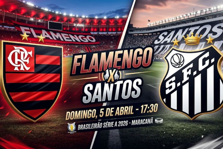 Flamengo x Santos ao vivo: onde assistir, horário e escalações no Brasileirão 2026