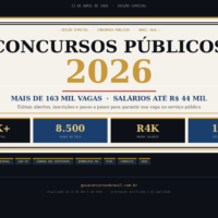Concursos Públicos 2026: +160 Mil Vagas e Salários até R$ 44 mil