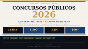 Concursos Públicos 2026: +160 Mil Vagas e Salários até R$ 44 mil