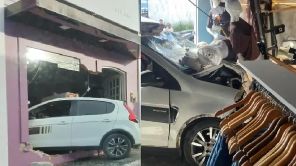 Simão Dias: Carro invade loja e deixa casal ferido em acidente chocante; veja detalhes e outros acidentes