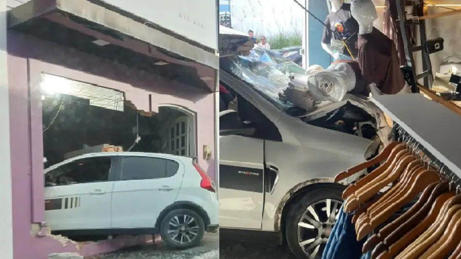 Simão Dias: Carro invade loja e deixa casal ferido em acidente chocante; veja detalhes e outros acidentes