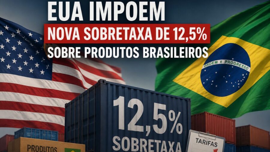EUA impõem nova sobretaxa de 12,5% sobre produtos brasileiros